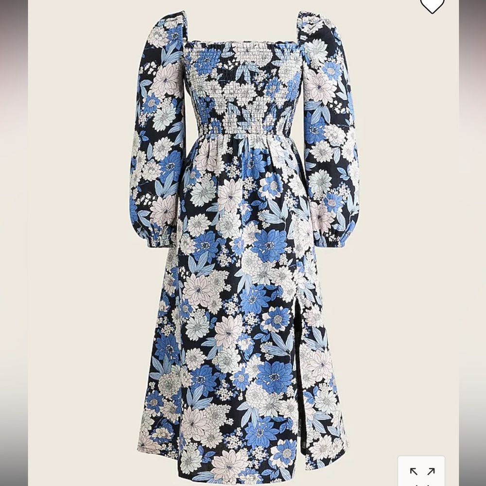 J Crew Linen Daydream dress, XXL, blue floral